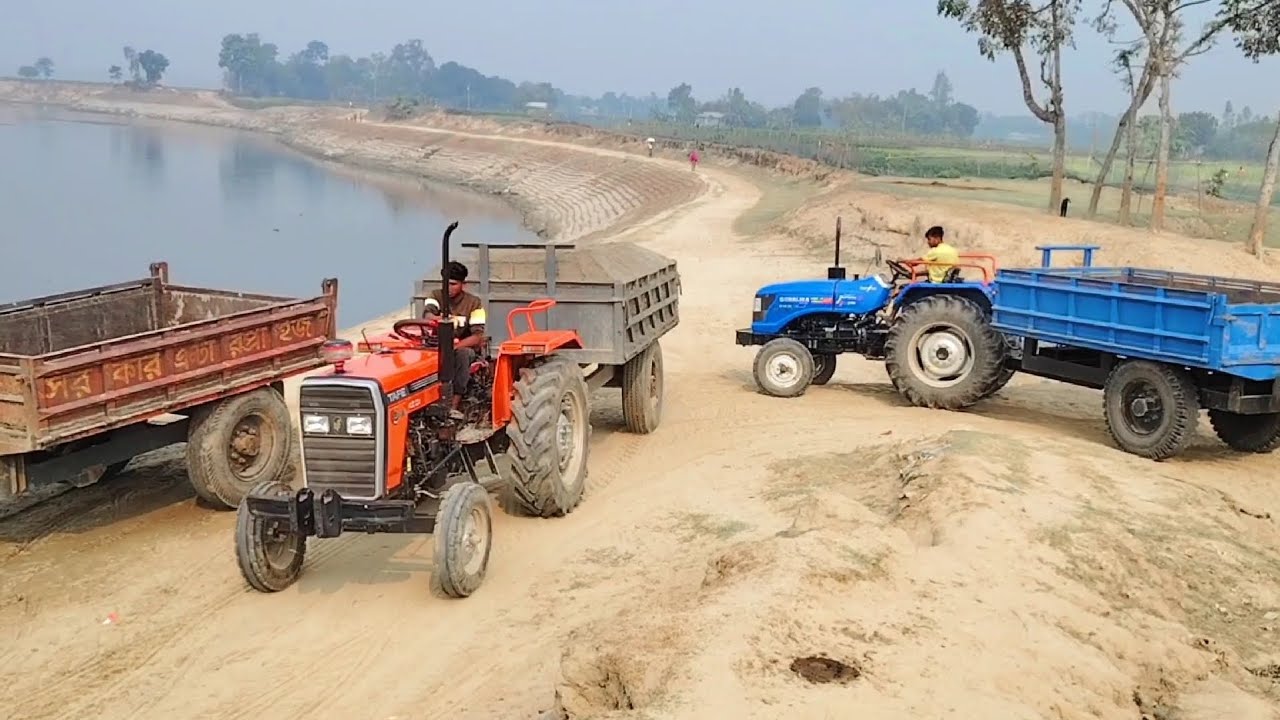 Tafe 42 di new model tractor vs sonalika tractor fully loaded 