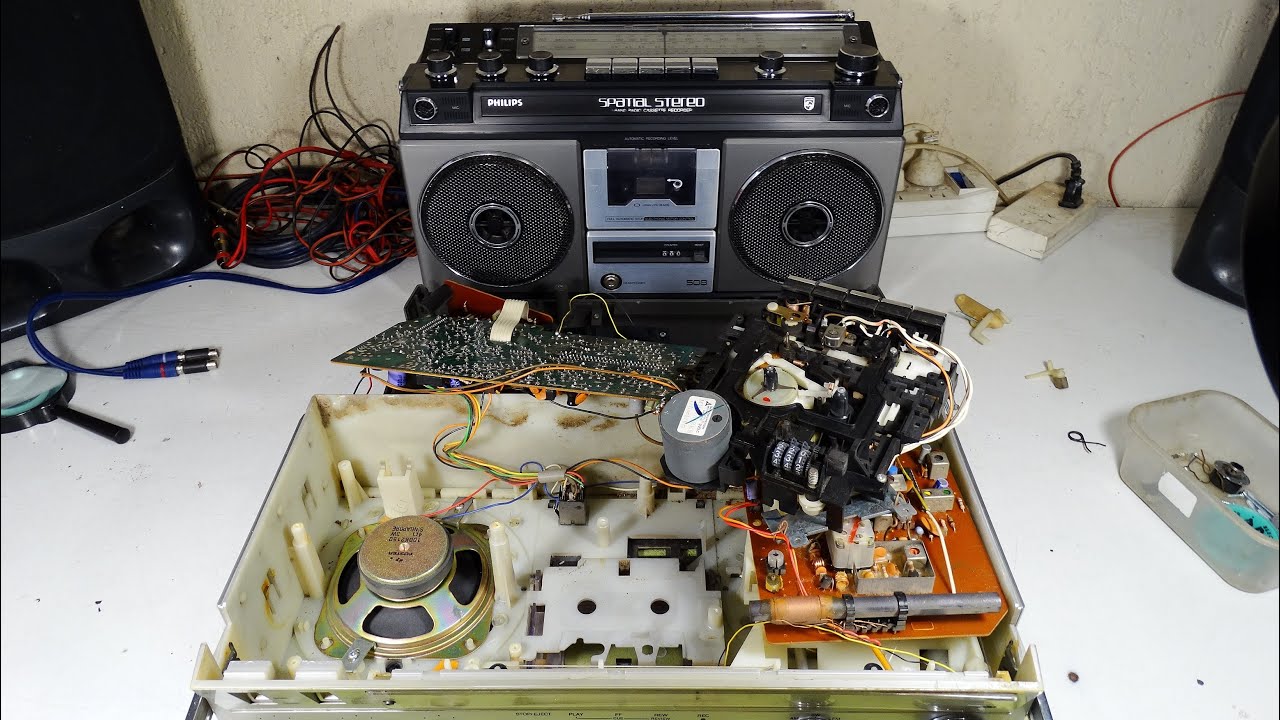 RADIO GRABADOR TAPE PLAYER PHILIPS SPATIAL STEREO 508 SINGAPURE 1982 RESTAURACION P2