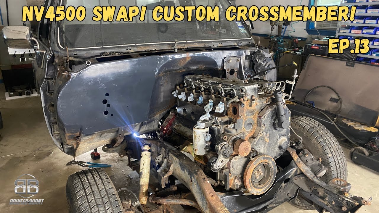 Cummins Swapped Square Body - NV4500 Install - 1986 Chevy K30 Build Ep.13