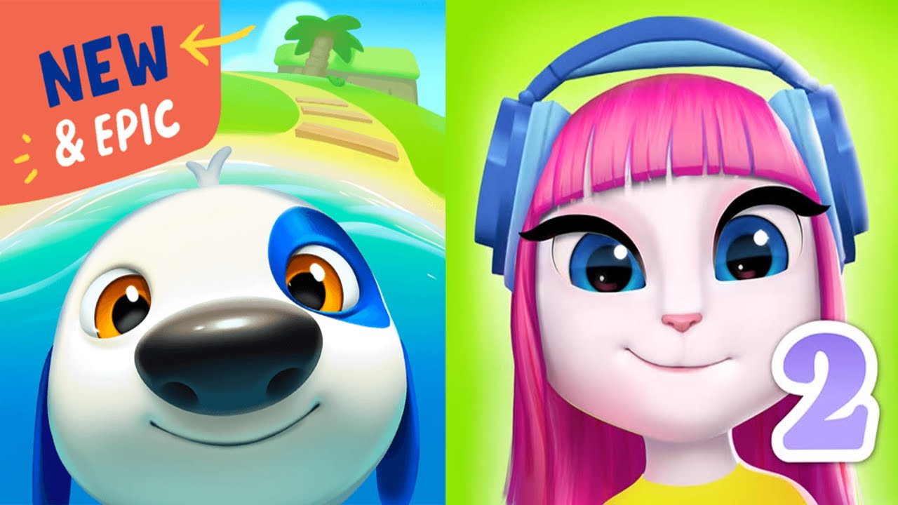 My Talking Hank 2 New Island Vs My Talking Angela 2