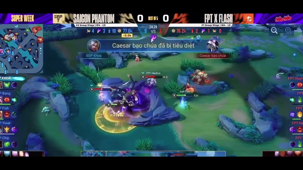 SGP Khoa với 2 pha cướp Caesar hủy diệt đi ván đấu trước fpt flash 