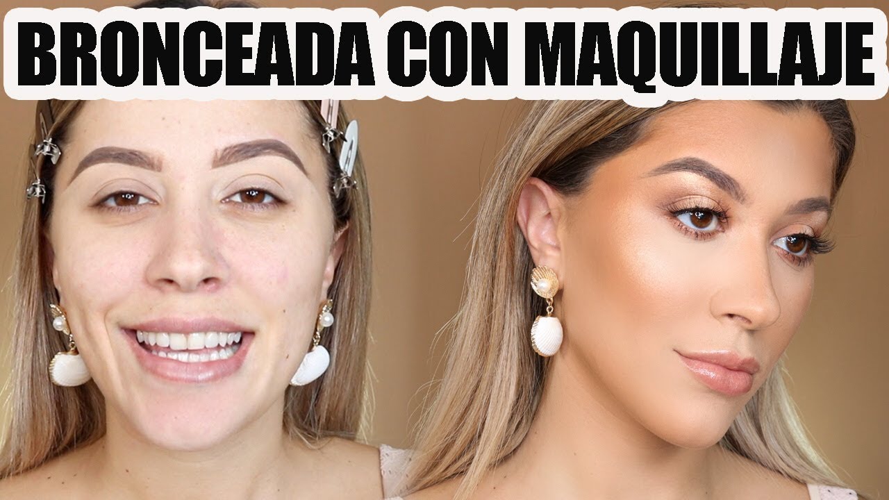 COMO LUCIR BRONCEADA SIN SOL! utilizando maquillaje | Vicky Alvarez