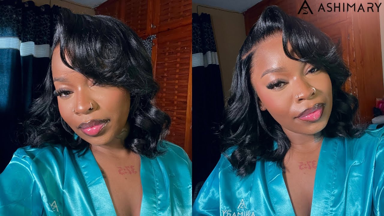 ITS GIVING NATURAL HAIR ! 13x4 Glueless Yaki Straight Bob Wig Install MUST HAVE !! | Ashimary Hair