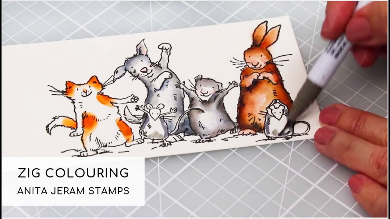 Water Based Markers and the NEW Anita Jeram Stamps by CCC