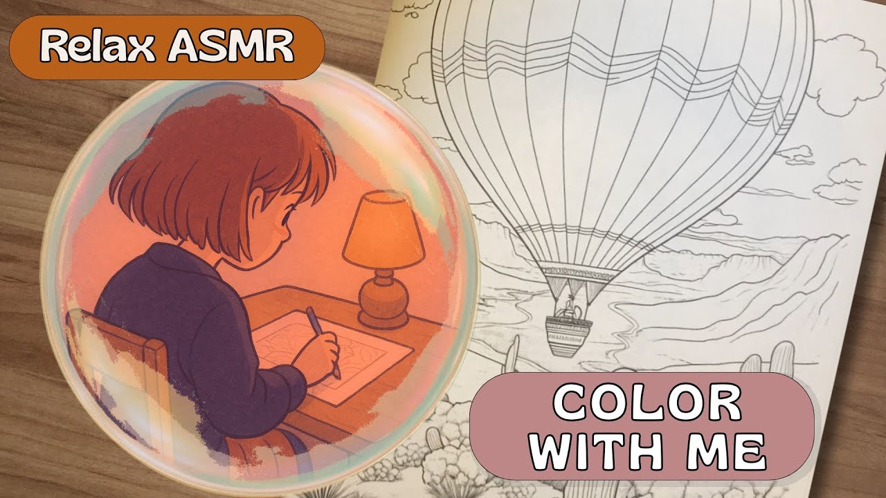 Calm Your Mind with ASMR Coloring • Peaceful Balloon | Coloriage pour se détendre | ASMRで心を落ち着かせる