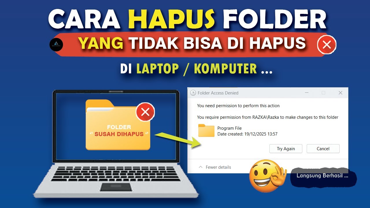✅ Berhasil ! Cara Menghapus FOLDER Yang Tidak Bisa DIHAPUS di Laptop / Komputer