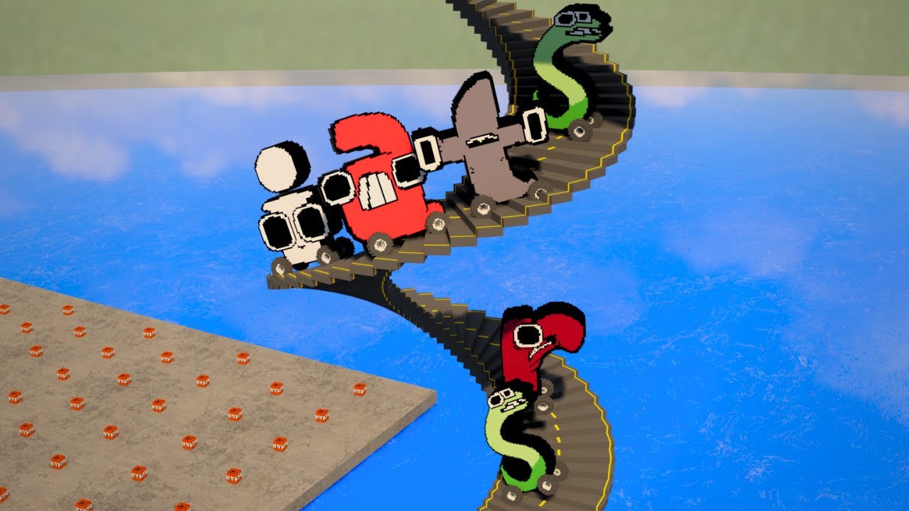 Baby Alphabet Lore Cars vs STEDY vs Bombs vs Spiral Stairs | Teardown