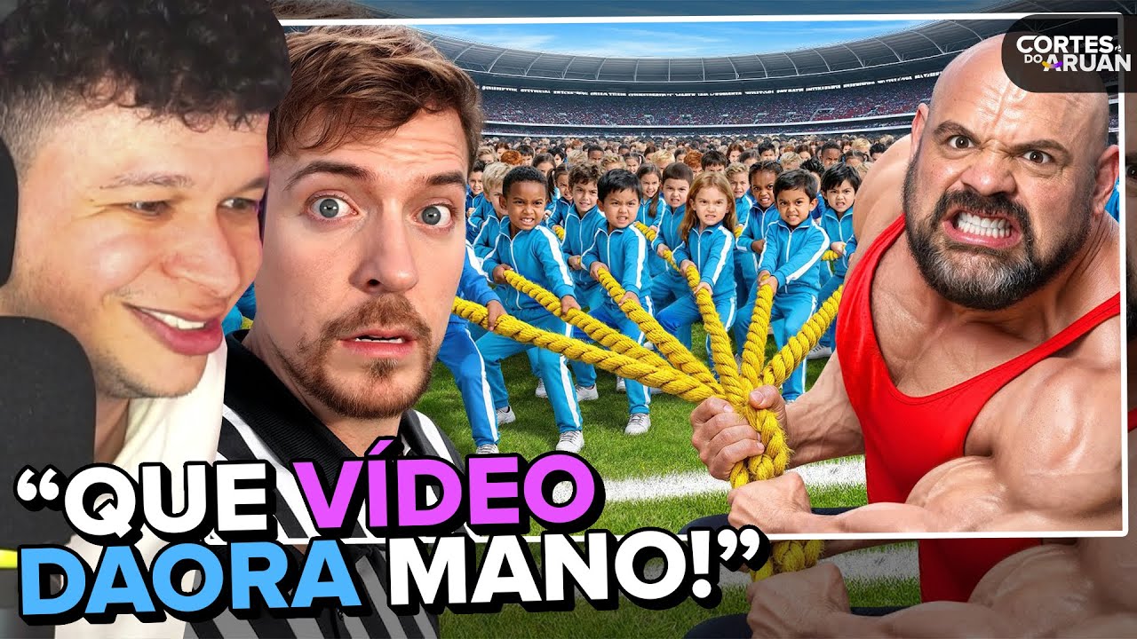100 CRIANÇAS CONTRA O HOMEM MAIS FORTE DO MUNDO (MRBEAST) - Cortes do Aruan