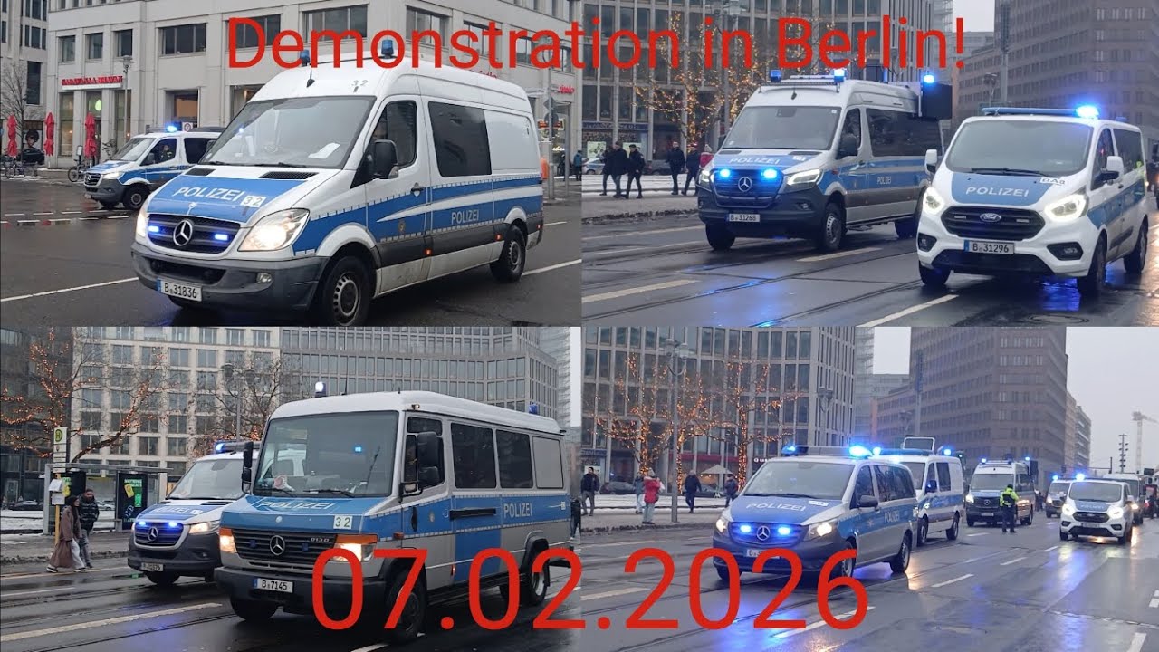 Demonstration in Berlin am Potsdamer Platz vorbei! 07.02.2026