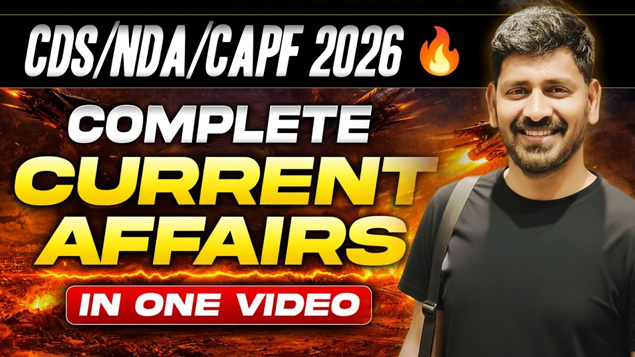 CDS/NDA/CAPF 2026  Last one Year All Imp Current Affairs | Vishal sir