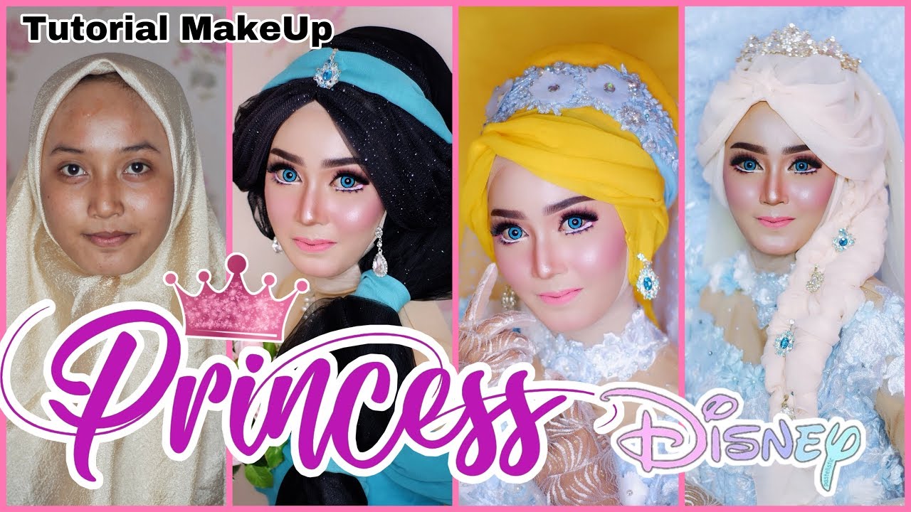 Tutorial Make Up PRINCESS DISNEY ❤️ Jasmine, Cinderella, Elsa Frozen