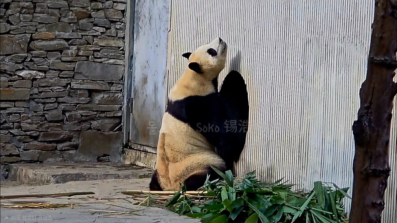 이정도 기세면 문을 뚫겠어 푸야...ㅋㅋㅋ❤️ | 2월 19일 오전 제1편(푸바오 실시간) Panda Fubao