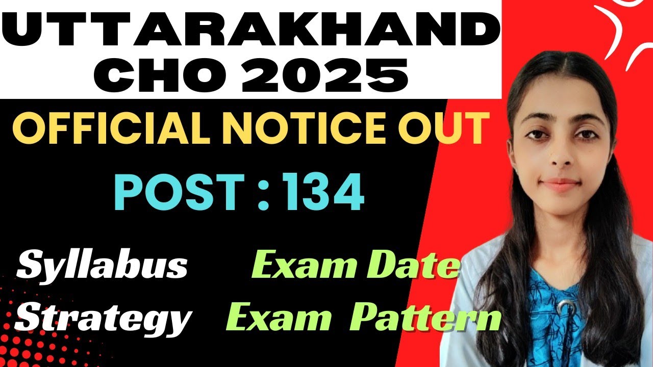Uttarakhand CHO Vacancy 2025| Application Form Start| Preparation Strategy| Exam Date #nursing 