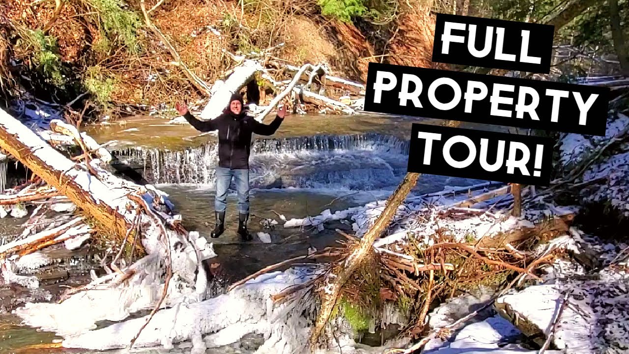 Exploring Off-Grid Wilderness Land/Homestead: Full Tour in Winter