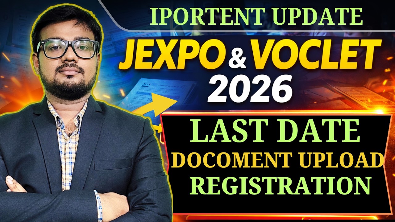 📢JEXPO & VOCLET 2026 IMPORTANT UPDATE ⚡ LAST DATE || Full Details With David Sir✅