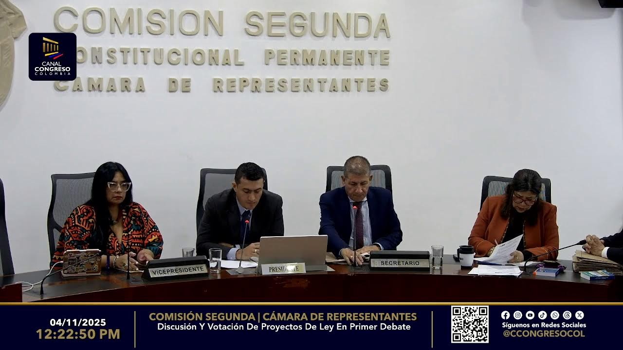 Comisión Segunda: Discusión Y Votación De Proyectos De Ley En Primer Debate 04-11-2025