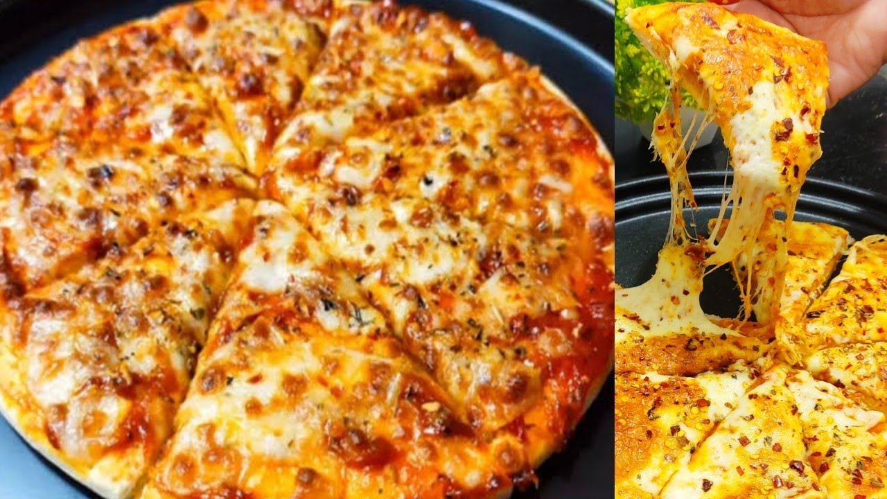 Domino's Style Cheese Margherita Pizza Recipe l Pizza Margherita l  Cheese Burst Margherita Pizza