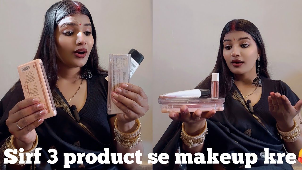 Black Saree Makeup tutorial step by step 😊.