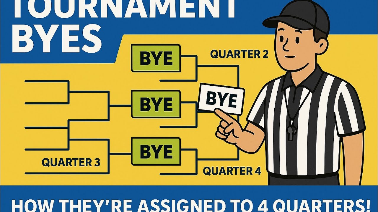 Byes giving order to 4 quarters in tournament