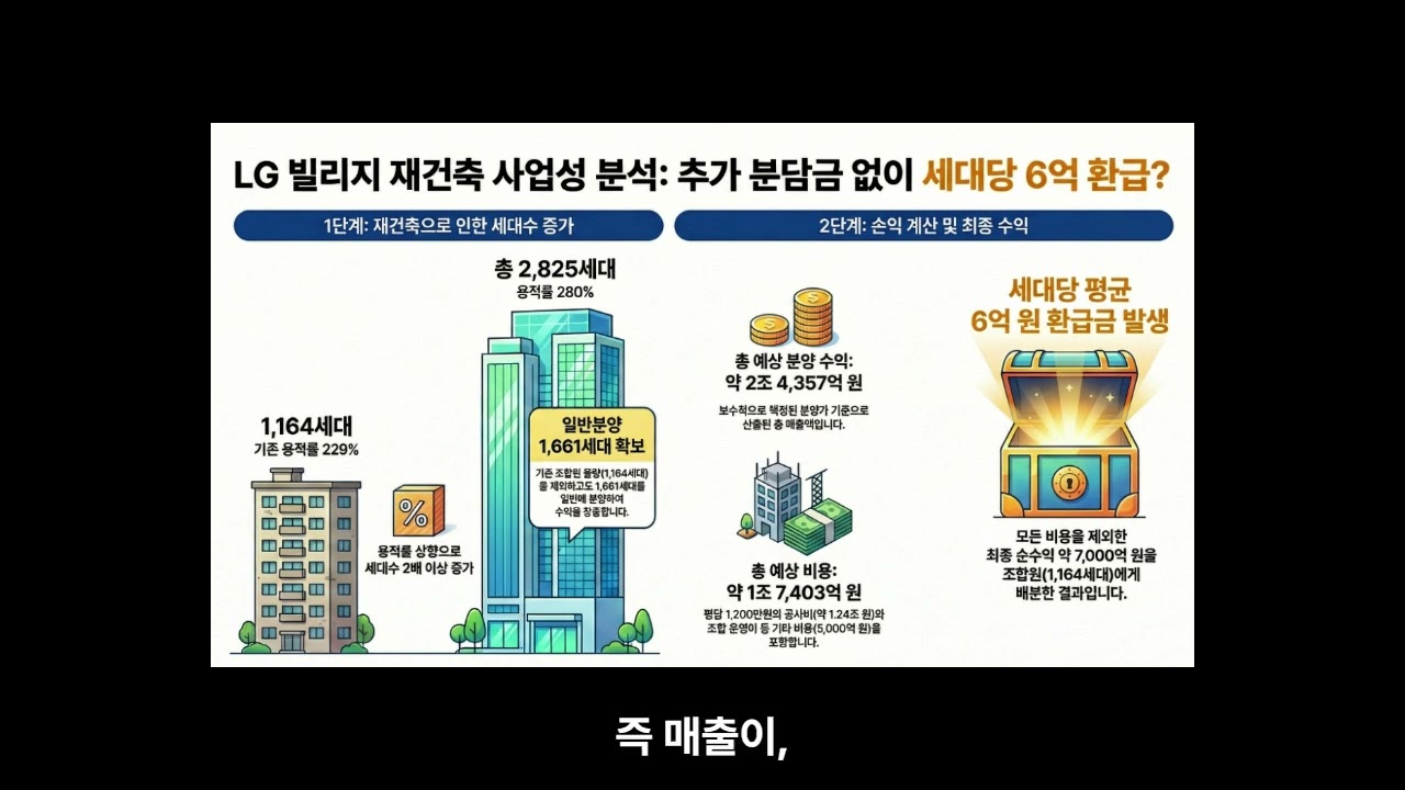 분담금 없이 환급금이 생기는 재건축 아파트(수지 성복동 대형 성동마을LG빌리지1차 아파트)