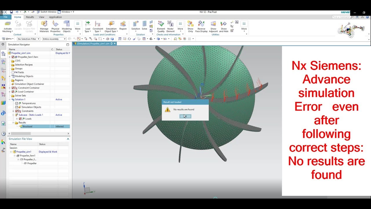 Nx Siemens  Error No results are found  FEM Nastran solver PARAM BAILOUT advance simulation