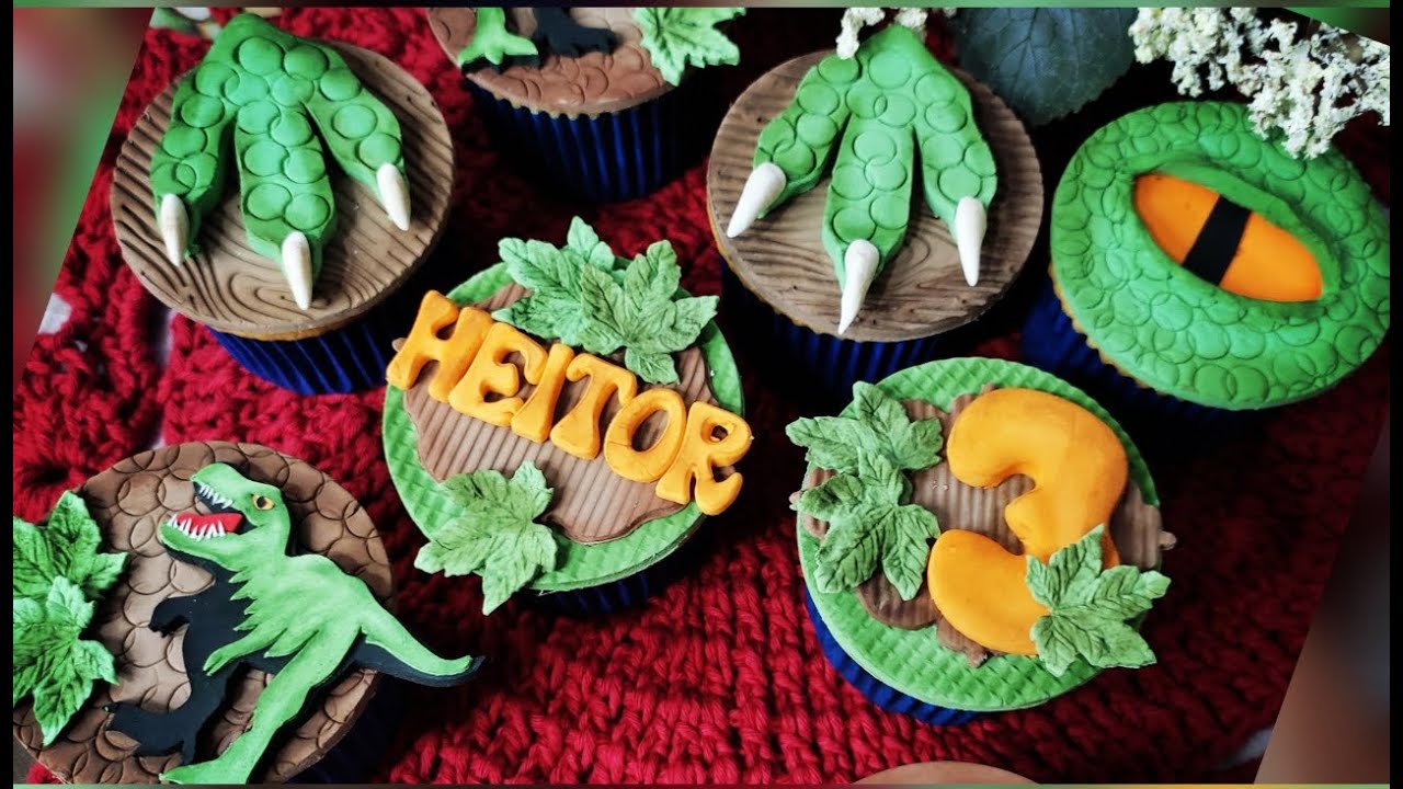 Cupcake Dinossauro a mão Livre/Confeitando com Anne Cakes