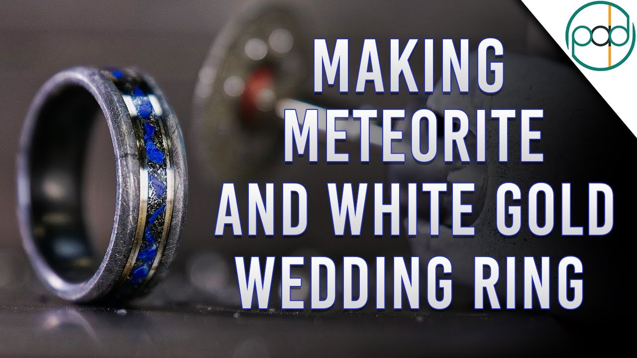 Making My Employees Wedding Ring (Meteorite, White gold and Carbon Fiber Ring)