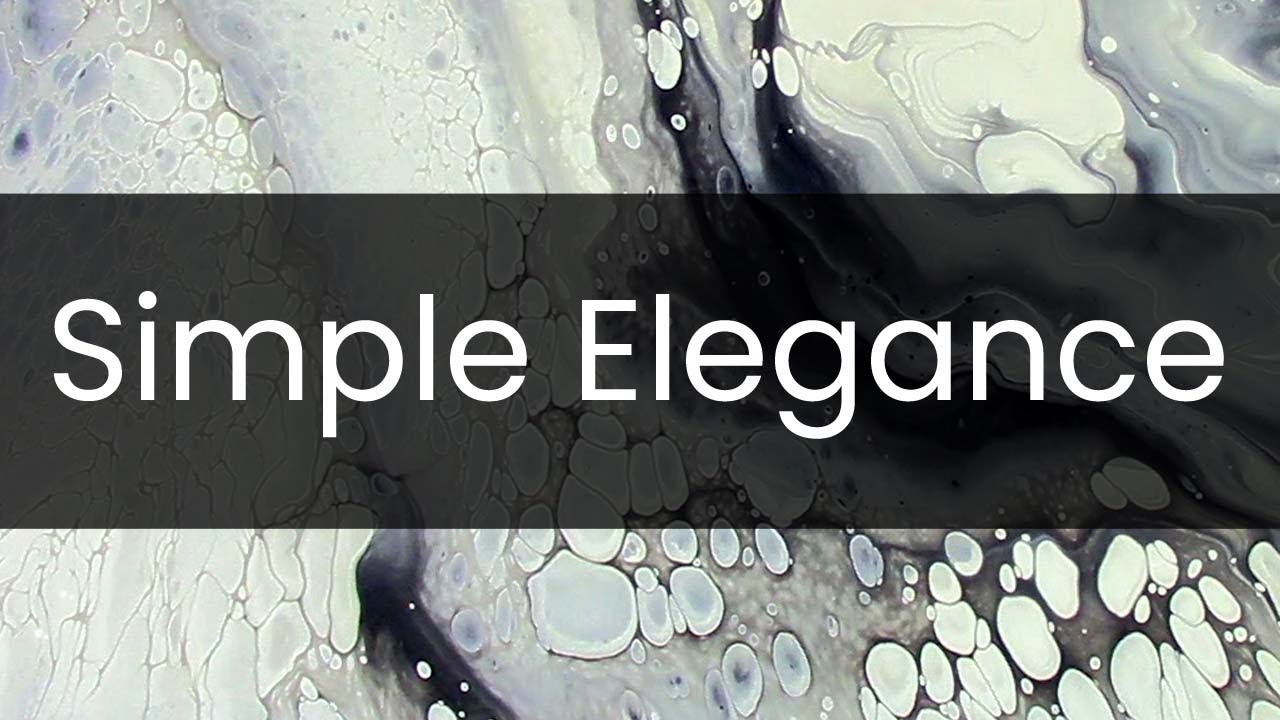 Simple Elegance - Black White And Silver Acrylic Pour Painting