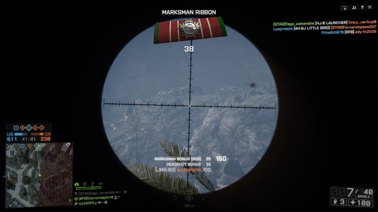 Battlefield 4 900m Counter Sniper Headshot