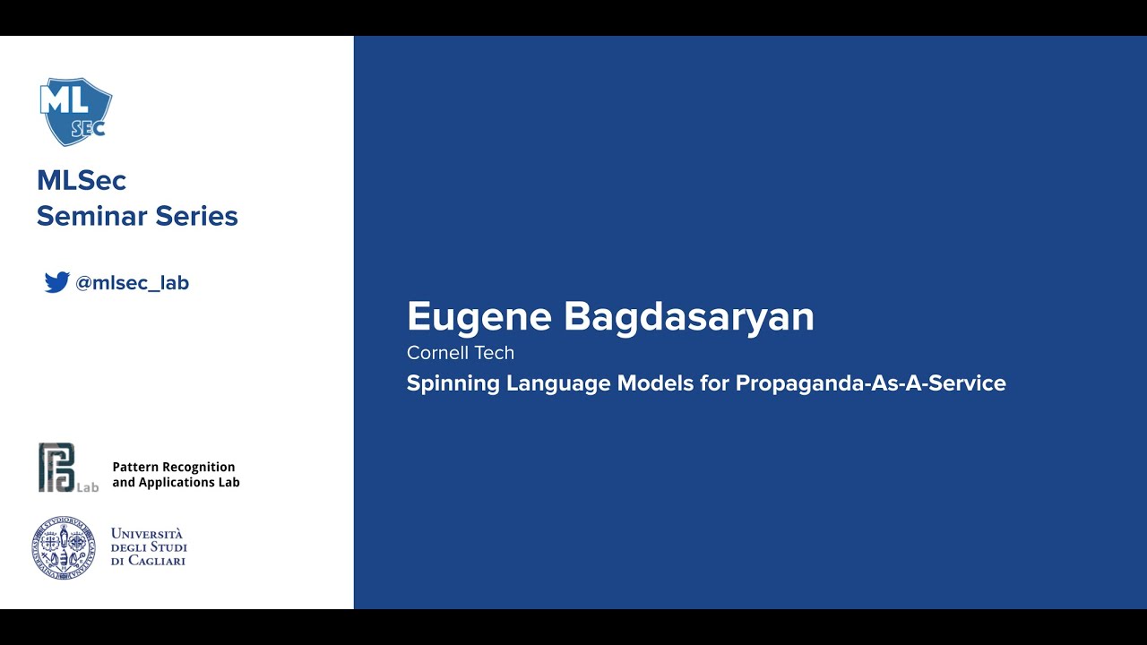 Machine Learning Security Seminar Series - Eugene Bagdasaryan
