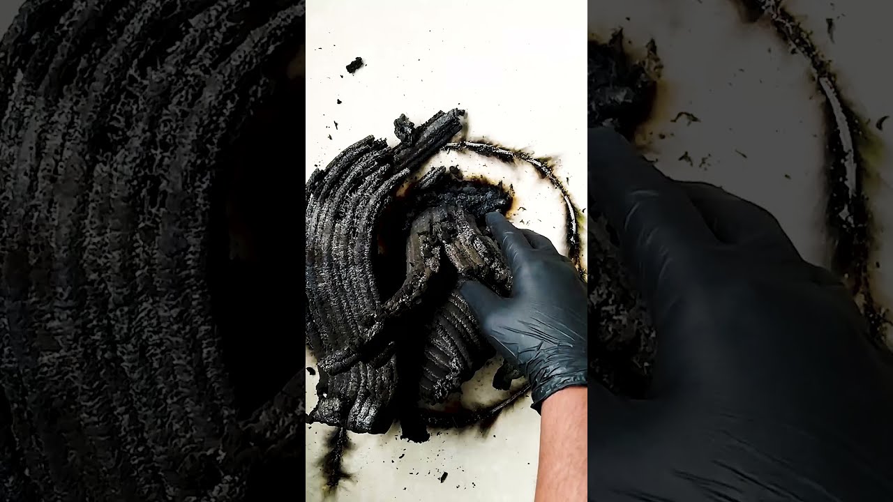 Carbon Dust forms a Shape #shorts #reverse #ASMR