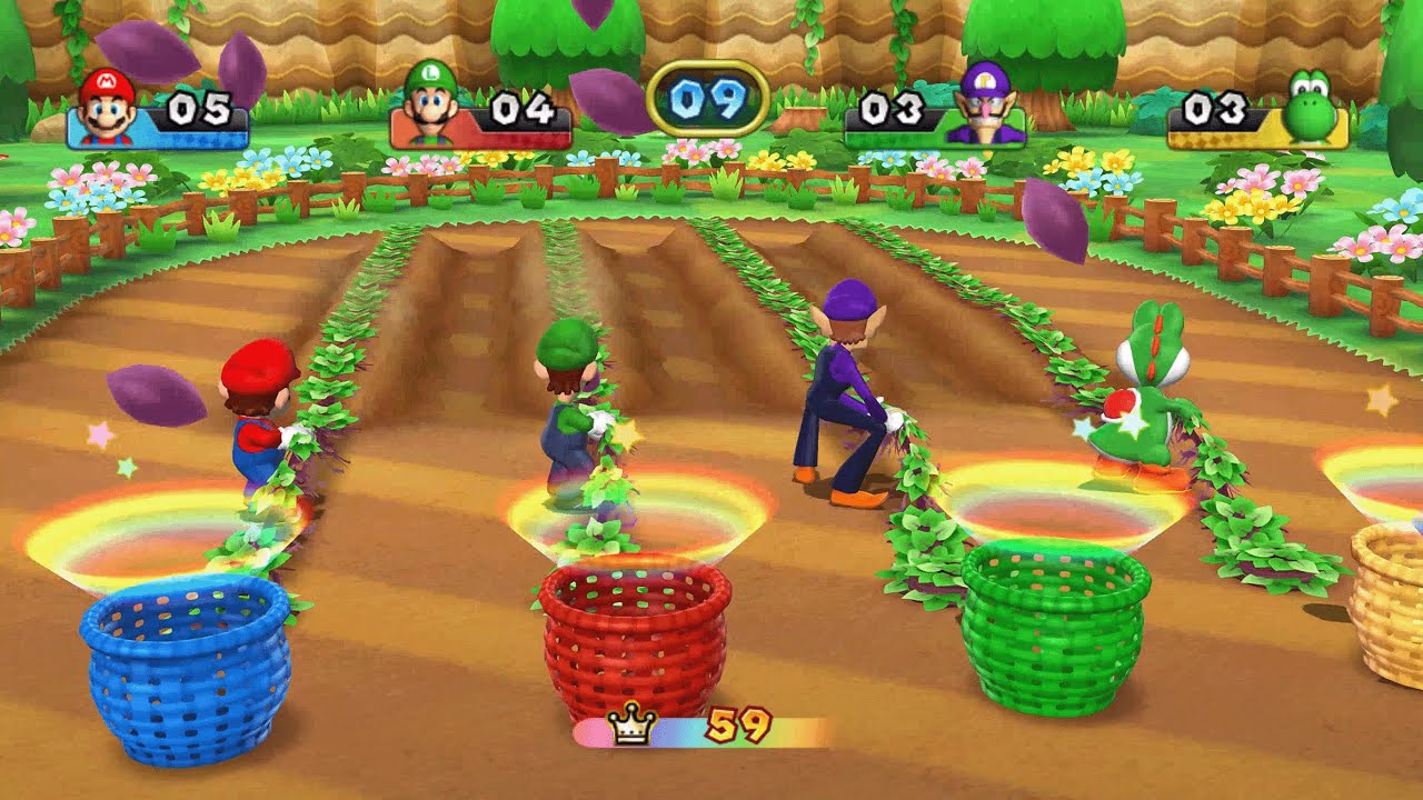 Mario Party 9 - Mario vs Luigi vs Waluigi vs Yoshi - High Rollers
