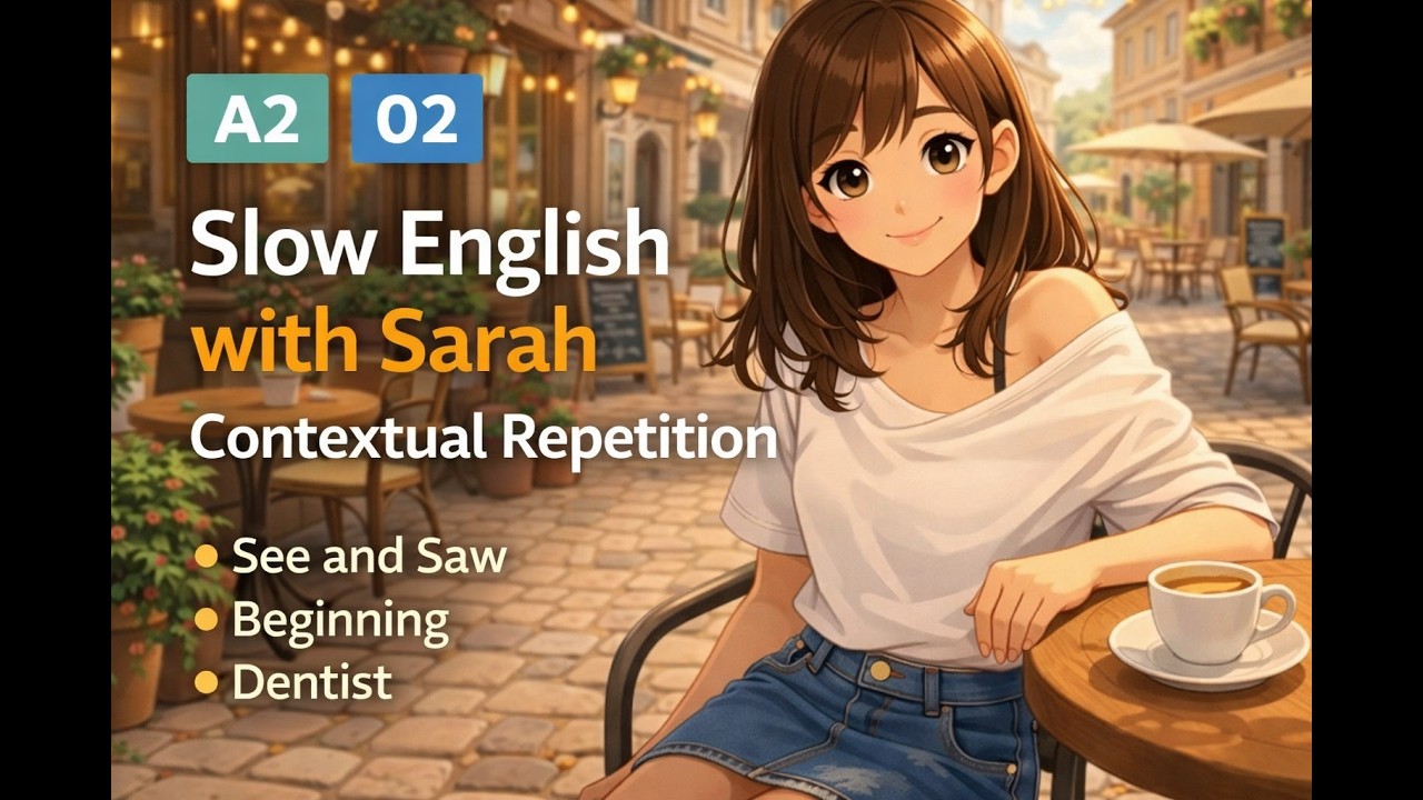 Slow English with Sarah, (A2) Daily Conversations: Shopping, Watching TV and Reading