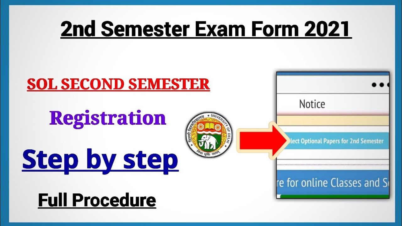 DU SOL: Second semester Exam Form 2021 | Step by step 2nd Semester Exam Form Fill Up for Exam 2021