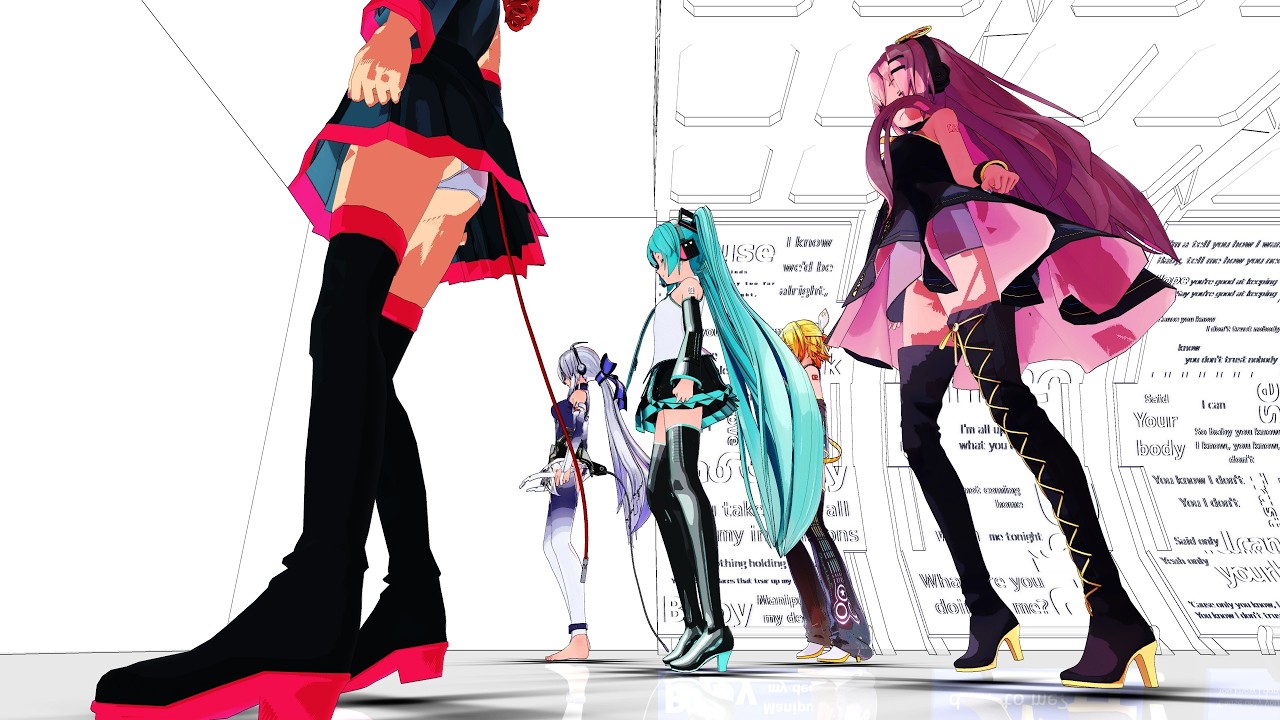 【MMD】アニメっぽい感じで「気まぐれメルシィ」【ミク・リン・ルカ・テト・ハク】