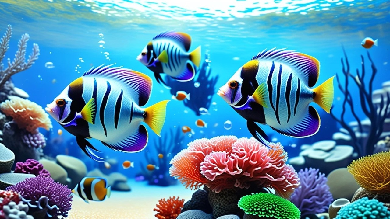 Relaxing Aquarium Scene 4K 🐟 Gentle Jellyfish & Coral Reefs