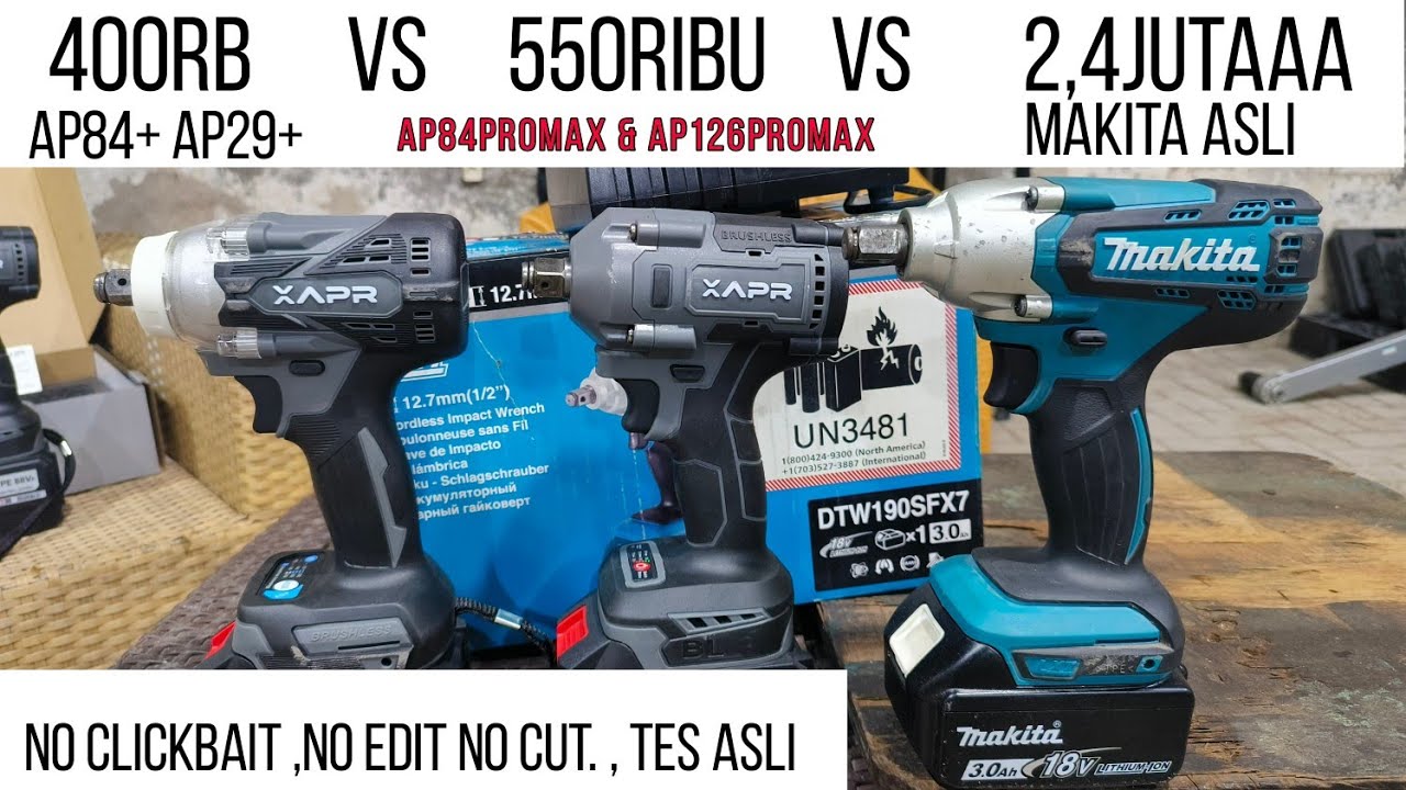 inikan yang kalian cari! adu semua merk impact wrench apr vs makita vs xapr ap84+ ap29+ ap84promax