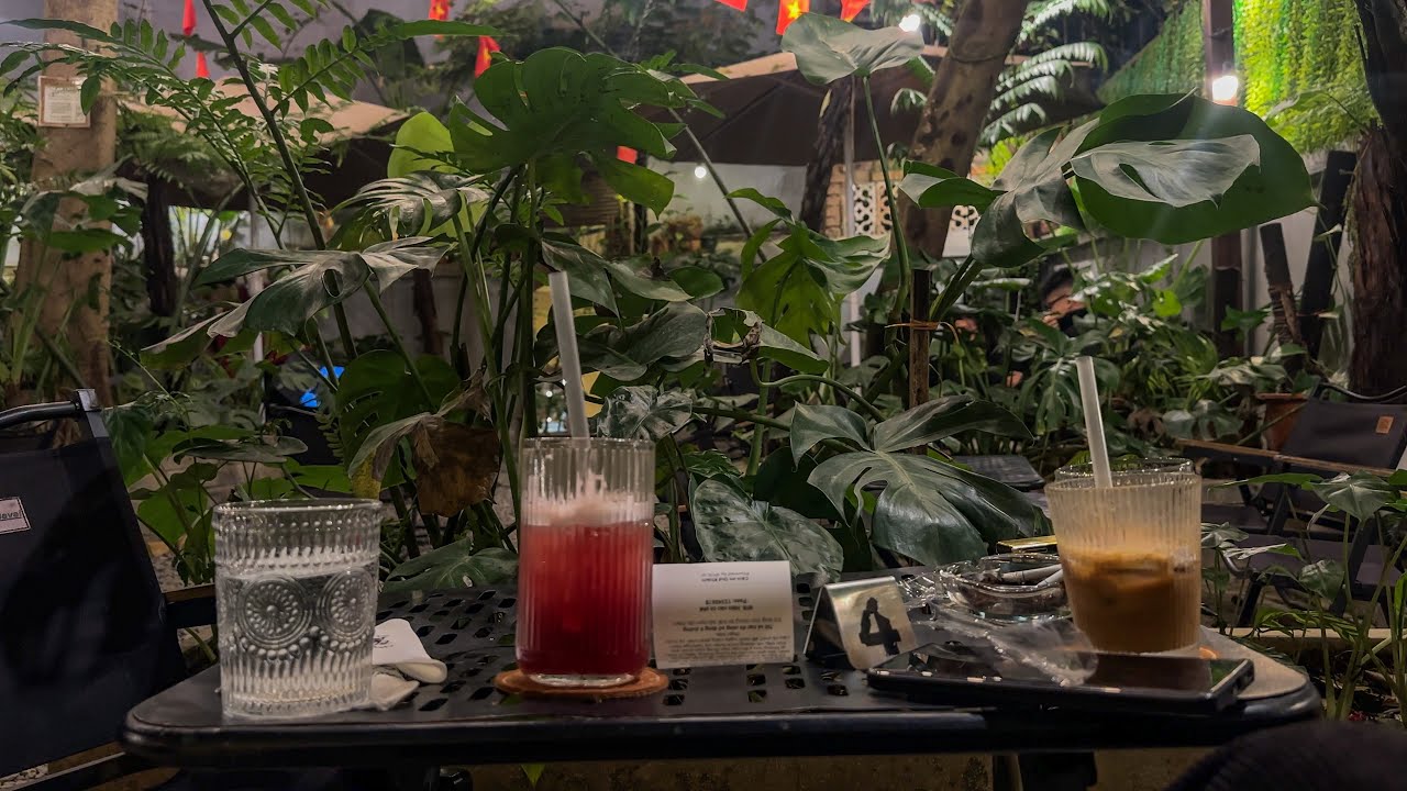 Relaxing Coffee Time Surrounded by Greenery