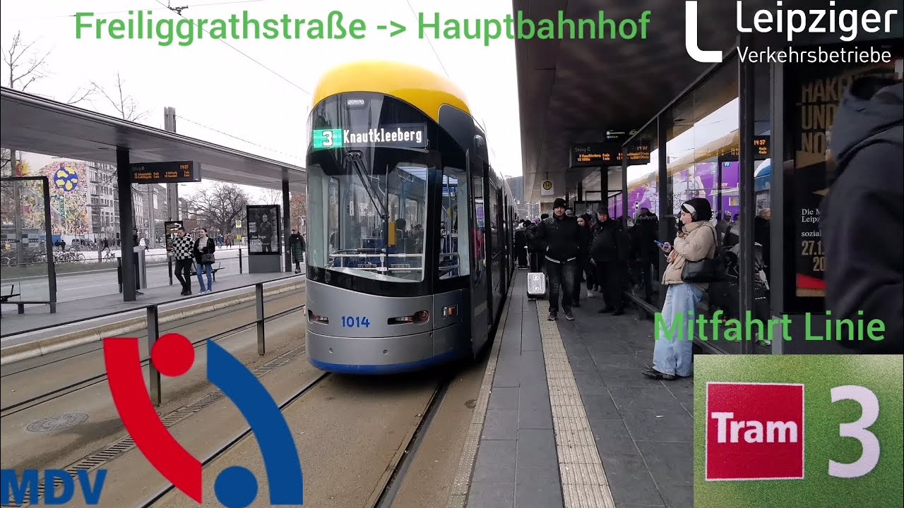 Straßenbahnmitfahrt auf der Linie 3 von Freiliggrathstraße bis Hauptbahnhof in der NGT 10