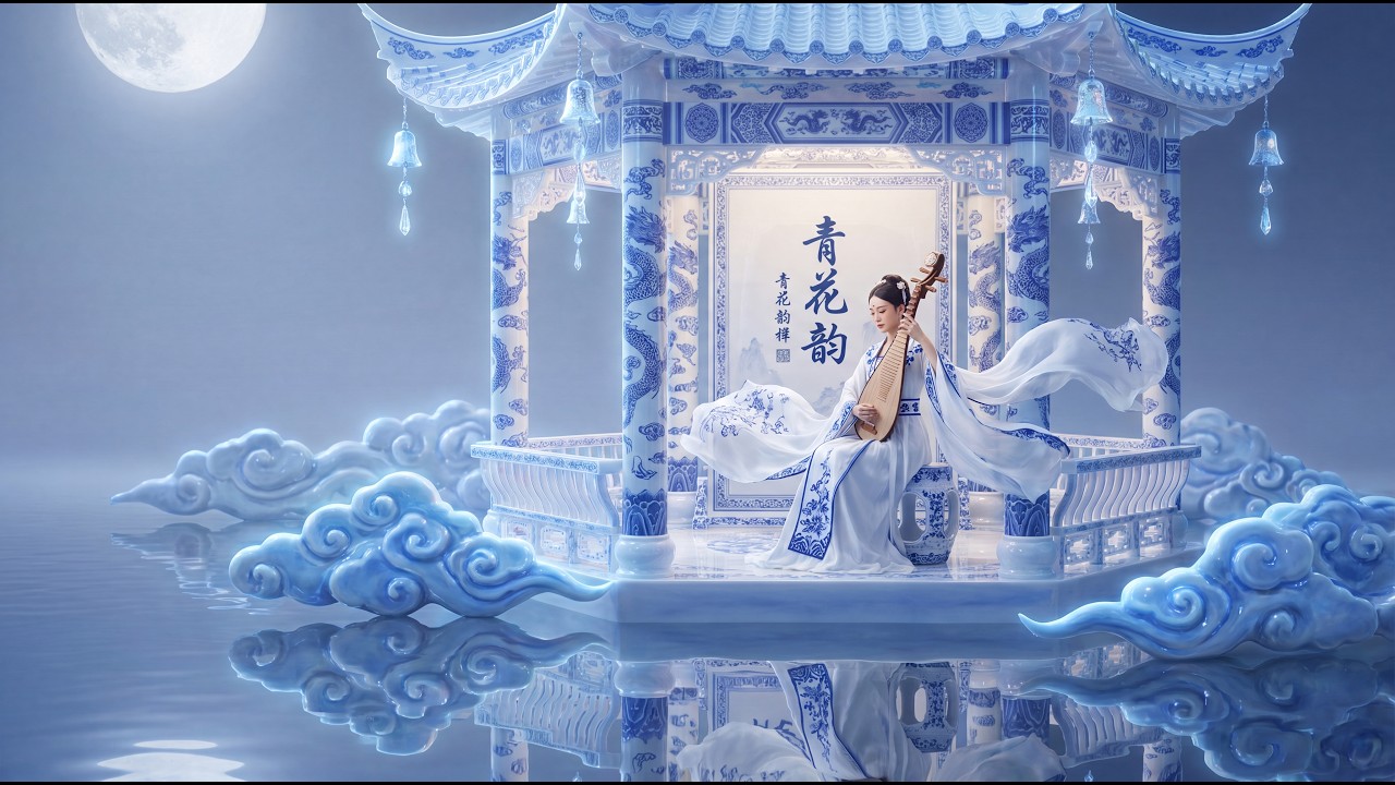 青花韵 🎶 Blue & White Porcelain Pipa Music for Deep Focus | Chinese Instrumental ASMR