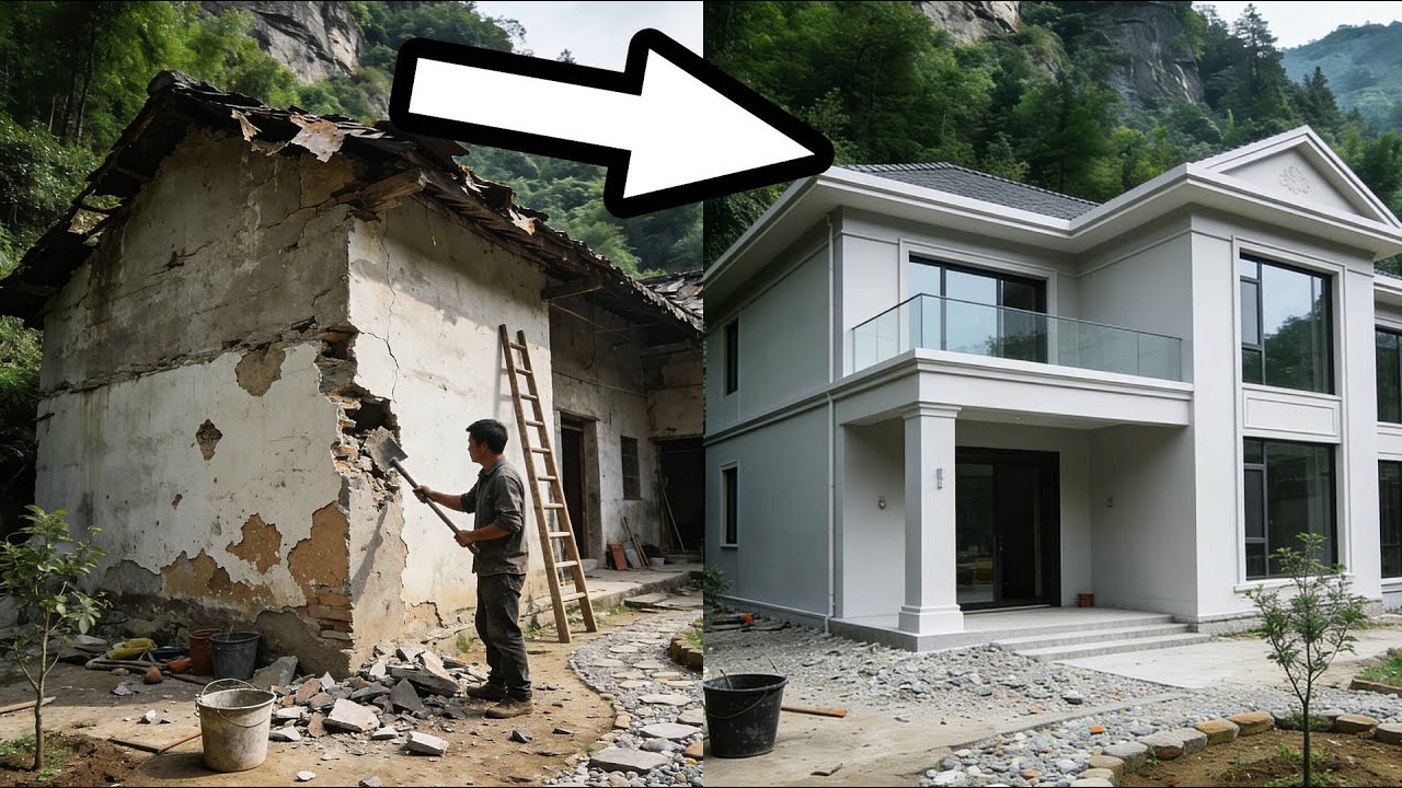 男子花了3個月將他的木屋改造成別墅 #房屋改造 #oldhouserenovation