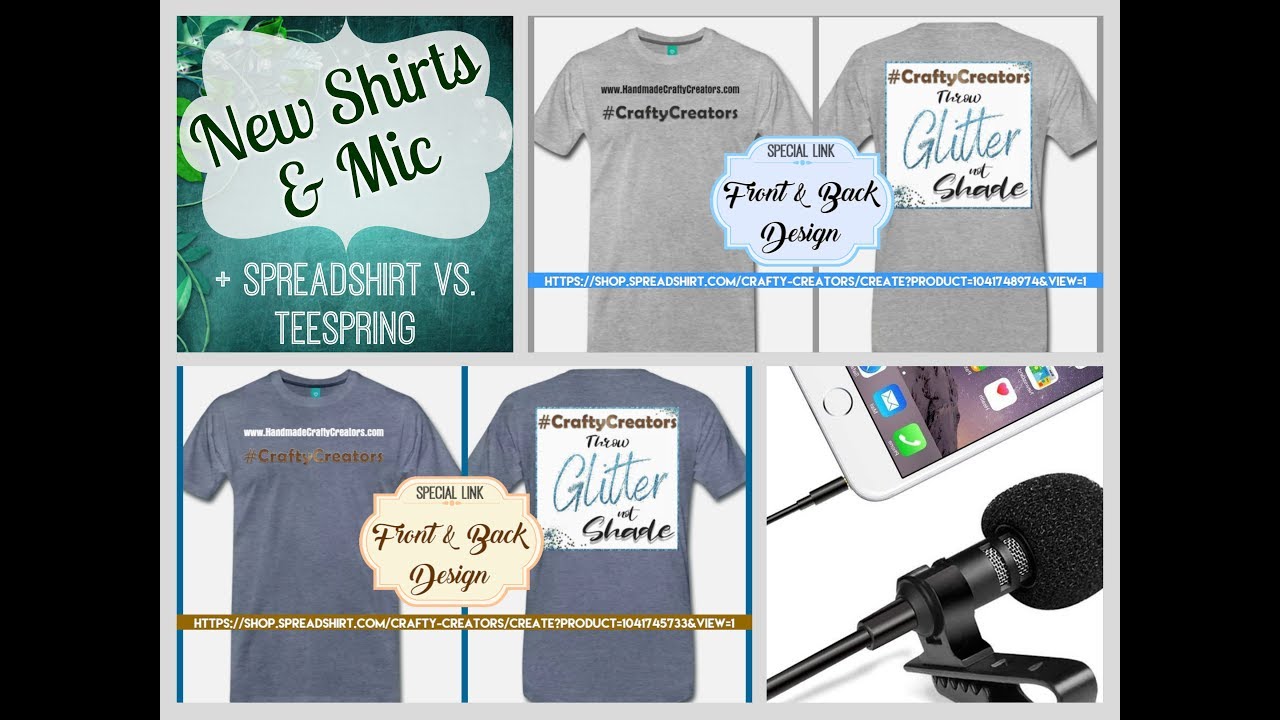 #CraftyCreators New Merch Shirts, Mic Test & Discussing Spreadshirt vs. Teespring