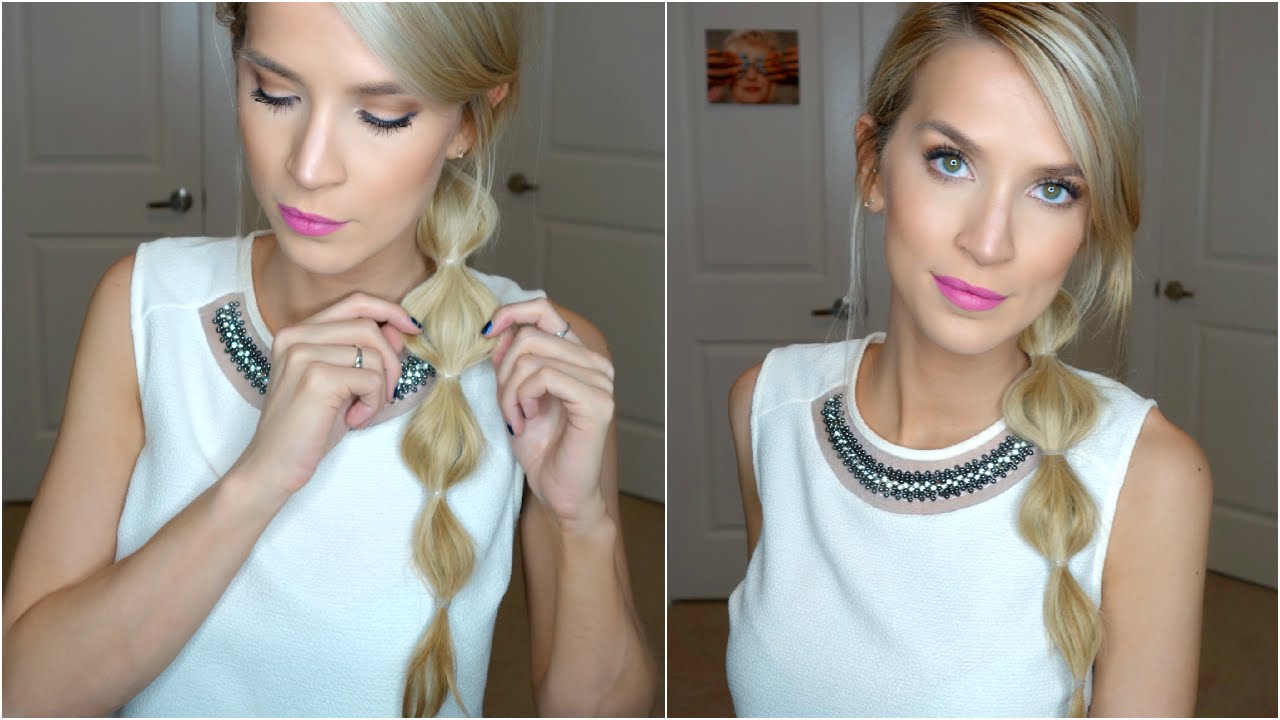 Easy Side Bubble Ponytail Hair Tutorial | LeighAnnSays