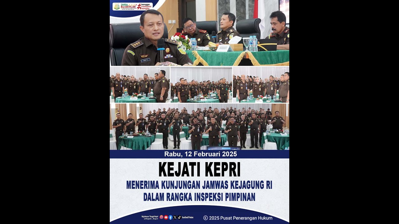 Kejati Kepri Menerima Kunjungan Jamwas Kejagung RI dalam Rangka Inspeksi Pimpinan.