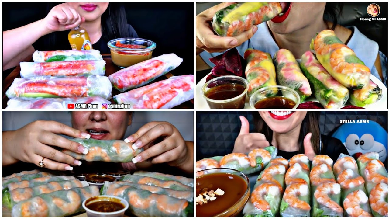 [ASMR-EATING] Những Videos ăn gỏi cuốn| SHRIMP SPRING ROLLS VN🇻🇳
