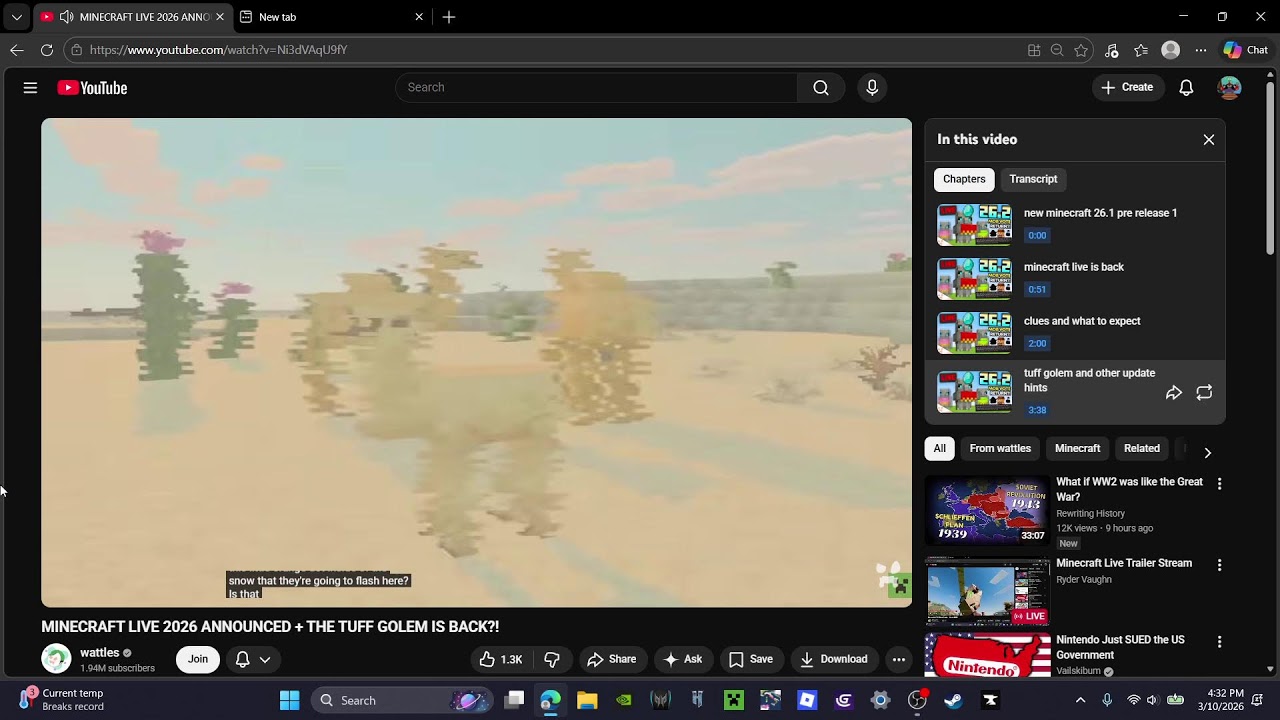 Minecraft Live Trailer Stream