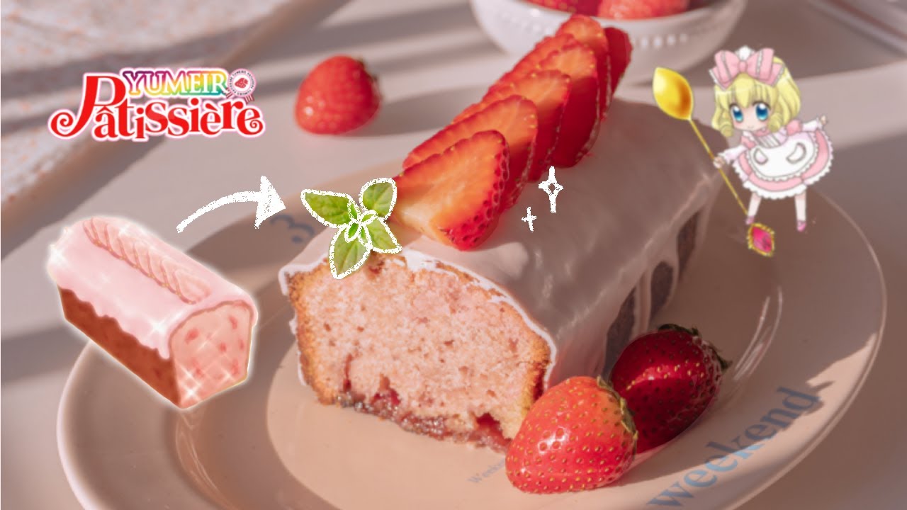 the cutest Strawberry Pound Cake | 🍓✨ Yumeiro Patissiere Recipe