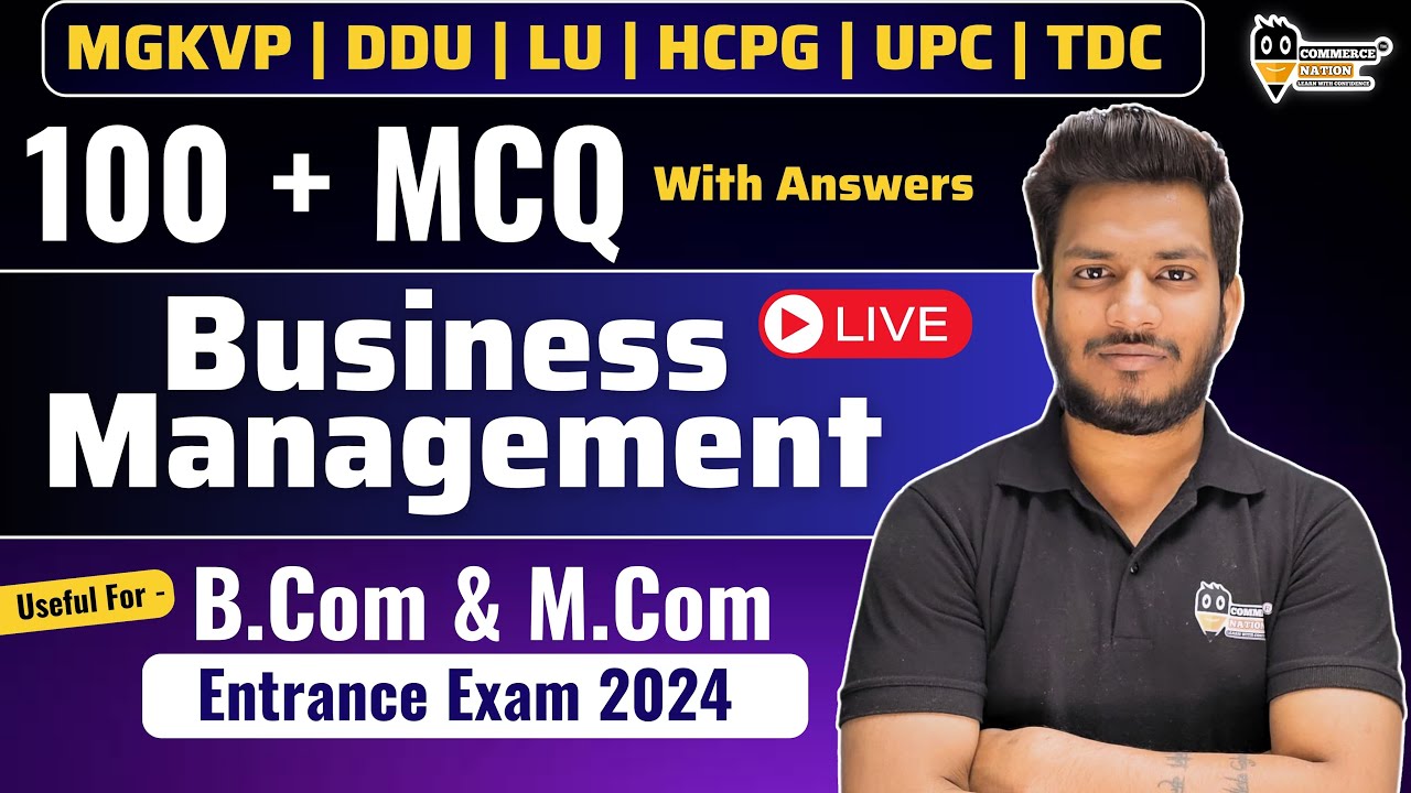 Business Studies | Lec -1 | Most important Mcqs | Bcom/BBA/M.Com | For MGKVP | DDU | LU EntranceExam