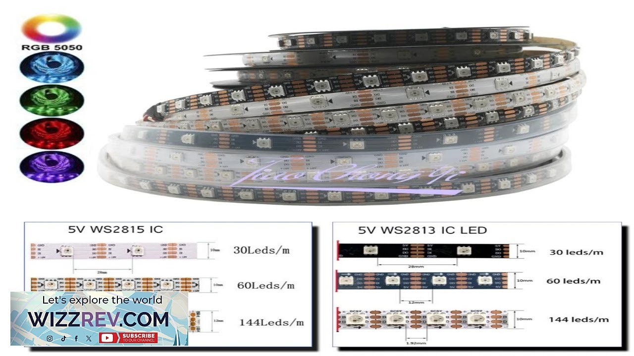 WS2813 WS2815 DC5 12V LED strip Dual Signal 5050 RGB Individual Addressable 5M