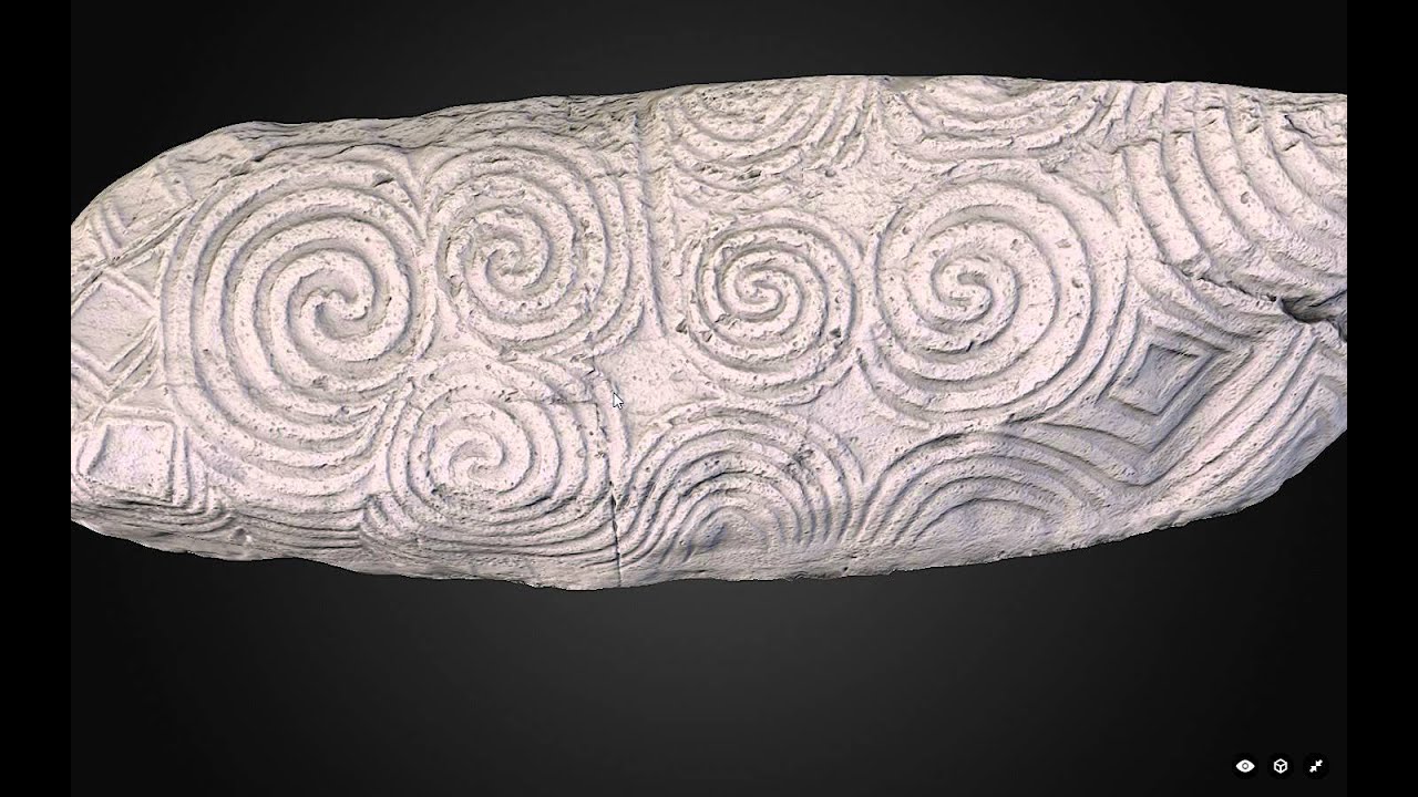 Computer model of entrance kerbstone at Newgrange